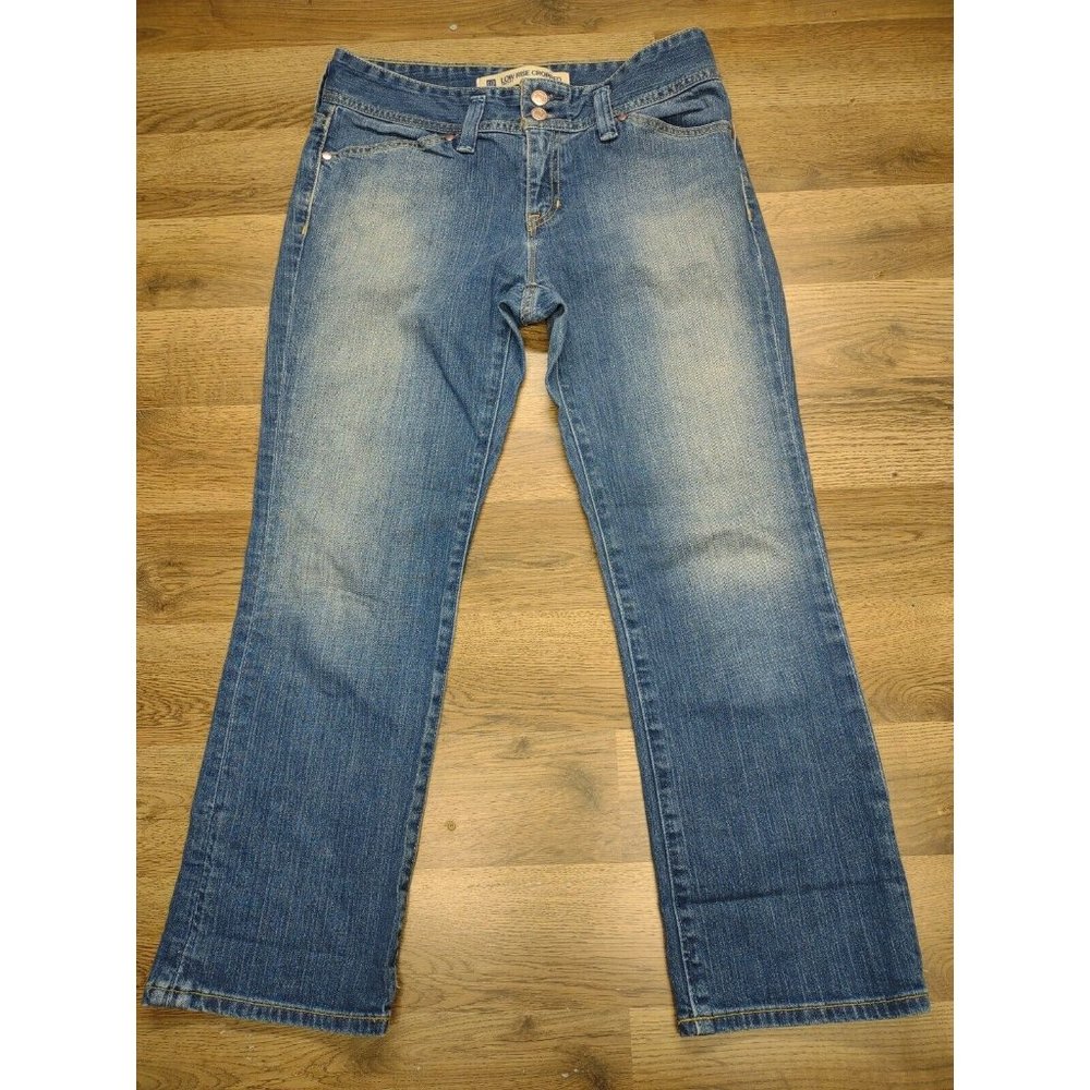 Gap 1969 Women's Low Rise Cropped Stretch Blue Jeans Size 6 Measure 31x25.5
